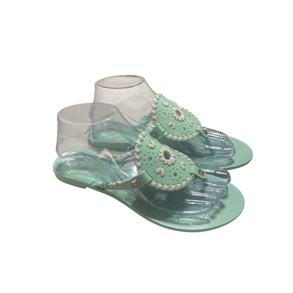 Jack Rogers Collins Jelly Sandals Women Size 7 Mint Green Thong Flip Flops - Picture 2 of 6